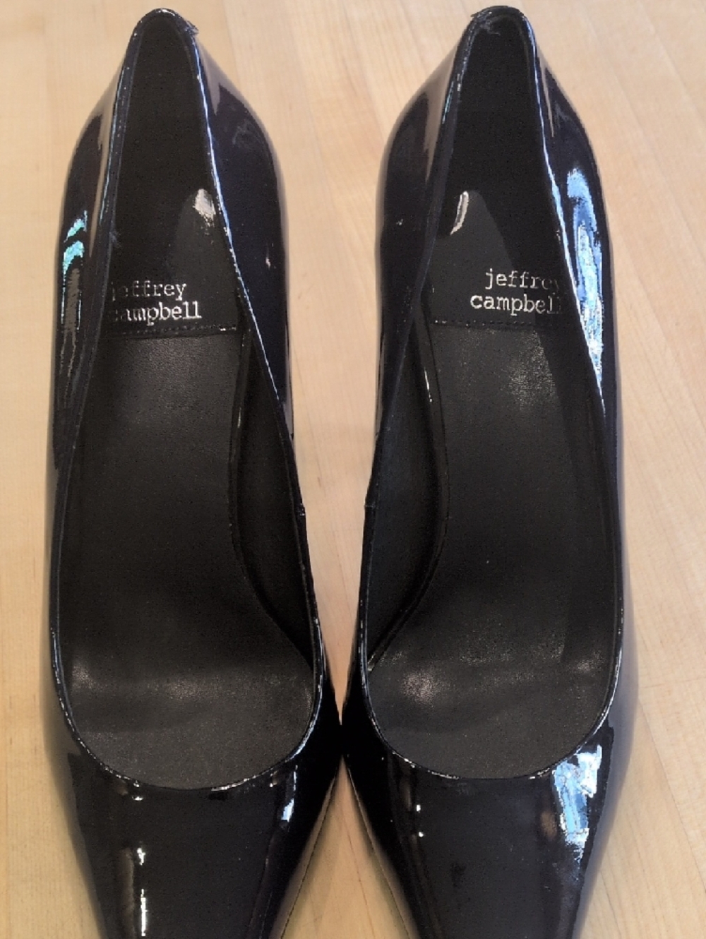 Jeffrey Campbell Navy Risktaker Pointed Toe Stiletto Heels Size 7.5 - Picture 8 of 13